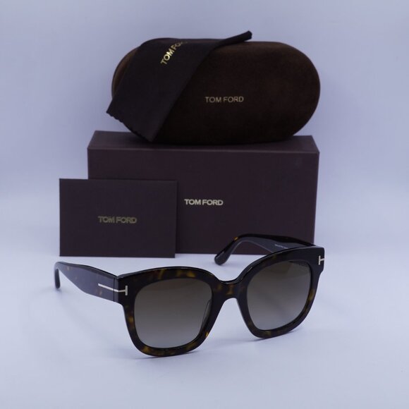 Tom Ford Polarized FT0613 52H Beatrix Square Sunglasses - Dark Havana - Picture 5 of 9